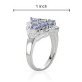 1.35ctw Tanzanite ring in Silver- Size 5.5