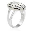 925 Sterling Silver Crystal Dress Ring- Size 6/ 8