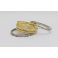 0.15ct Natural Diamond Set in 9K Yellow Gold and Silver