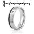 0.01ctw Natural Diamond Band in Stainless Steel- Size 10.5/ 11.75