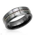 Silver and Black Ceramic Band- Size 8