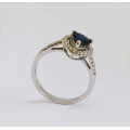 0.8 ct Sapphire and Diamond Ring