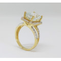 3.93ct Topaz and Diamond Ring in 14K Yellow Gold