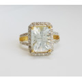 3.93ct Topaz and Diamond Ring in 14K Yellow Gold
