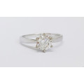 1ct Simulated Diamond 14kt White gold - Size 9