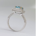 1.25ct Sky Blue Topaz and Diamond Ring