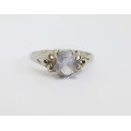 0.45ct Purple Cubic Zirconia Ring in Silver- Size 7.5