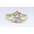 2.2ct Solitaire Ring in 14ct Yellow Gold -Size 6