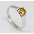 0.3ct Yellow Diamond Ring in 9K White Gold