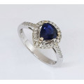 0.8 ct Sapphire and Diamond Ring