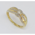 0.14ct Diamond ( EGL Certified) Ring in 9K Yellow Gold