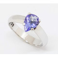 1.07ct Pear Tanzanite Ring in 18K White Gold