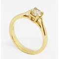 Certified EGL 0.61ct Diamond Ring in 14K Yellow Gold