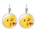 EMOJI JEWELLERY Winking and Kissing With Heart Face Clip Earrings