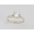 1.25ct CZ Ring in Sterling Silver- Size 6.5