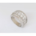 CZ Mixed Cut Band in Silver- Size O, P