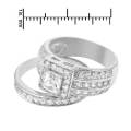 3.80ctw CZ 2piece Set in 925 Sterling Silver- Size 7