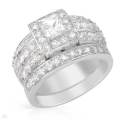 3.80ctw CZ 2piece Set in 925 Sterling Silver- Size 7