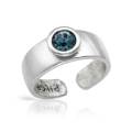 Adjustable Ring with Cobalt Blue Crystal