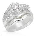 3.50ctw CZ 2piece Ring in Silver- Size 7