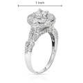 925 Sterling Silver 3.50ctw CZ Halo Ring- Size 6