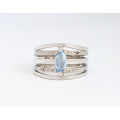 925 Sterling Silver Marquise cut Cubic Zirconia ring- Size 7