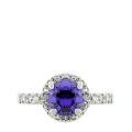 Simulated Tanzanite and CZ ring Size 10