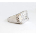 Bulky Clear CZ Costume Jewellery Ring- Size 9