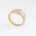 CZ Ring in 9k Yellow Gold - SIZE 7.25