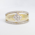 CZ Ring in 9k Yellow Gold - SIZE 7.25