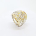 Diamond Ring in 925 sterling silver and 9ct gold