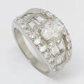 Sterling Silver Cluster CZ Ring- Size 6