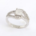 925 STERLING SILVER 1ctw Invisible cut CZ Ring- Size 7