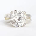 Huge 7ct CZ Ring in Silver- Size M- Q1/2