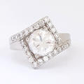 4.25ctw Cubic Zirconia Ring in Silver- Size 8