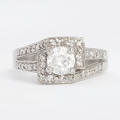 925 STERLING SILVER 0.75ct CZ Halo Ring- Size 9