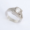 925 STERLING SILVER 0.75ct CZ Halo Ring- Size 9