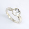 1.25ctw CZ Tube set Ring in Silver- Size 8