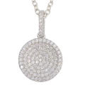 Circle of Life Encrusted Style Set CZ Pendant in Silver