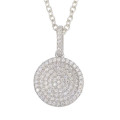 Circle of Life Encrusted Style Set CZ Pendant in Silver
