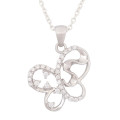 0.495ctw CZ Squiggle Shape Butterfly Pendant in Silver