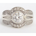 1.00ctw CZ Engagement Ring in 925 Sterling Silver- Size 7