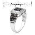 0.61ctw Natural Black and White Diamond Ring