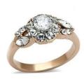 0.25ct Rose Gold Plated Flower Design Stainless Steel Ring