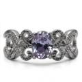 1.25ct Purple CZ Stainless Steel Band