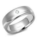 0.03ct CZ Stainless Steel Band- Size 7.75