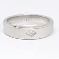 Matte Finished Band with CZs in 925 Sterling Silver- Size 9.5/ 11