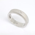 Matte Finished Band with CZs in 925 Sterling Silver- Size 9.5/ 11