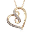 0.125ctw Diamond Infinity in heart design Pendant in Yellow Gold
