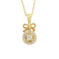 0.235ct Diamond Bow detail Pendant in Yellow Gold with Chain
